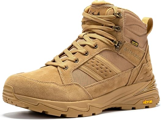 Waterproof Tactical Boots Men, Breathable Outdoor Lightweight Military Hiking Work Boots for men