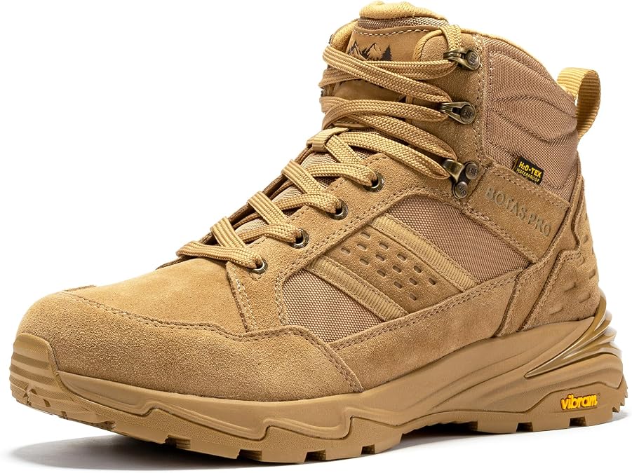 Waterproof Tactical Boots Men, Breathable Outdoor Lightweight Military Hiking Work Boots for men