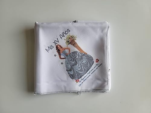 Recuerdos para Mis Quince Anos GrisPlata 12 Servilletas de Tela