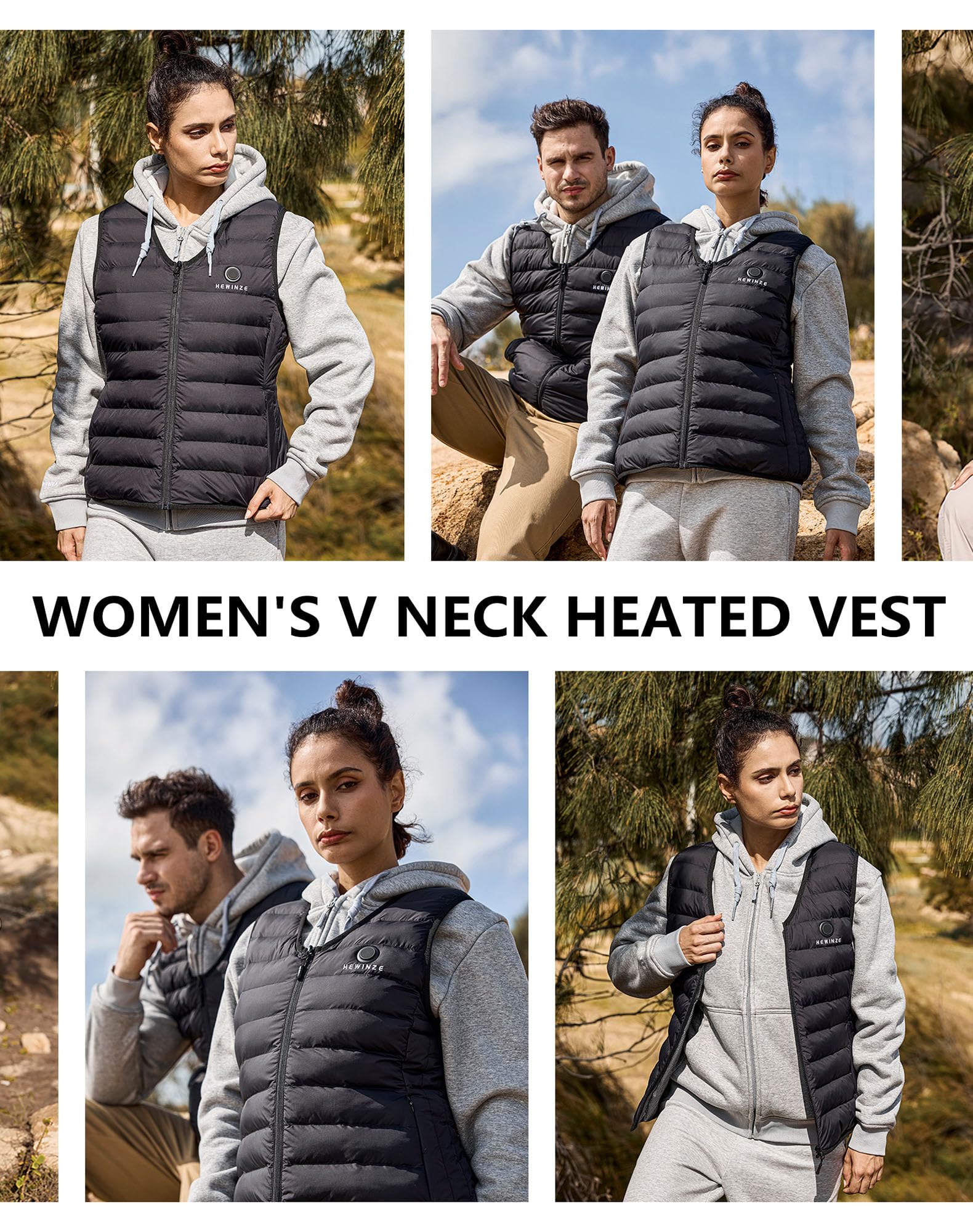 HEWINZE Gilet Riscaldato donna, maglia riscaldata elettrica, Dotato di batteria da 7.4V