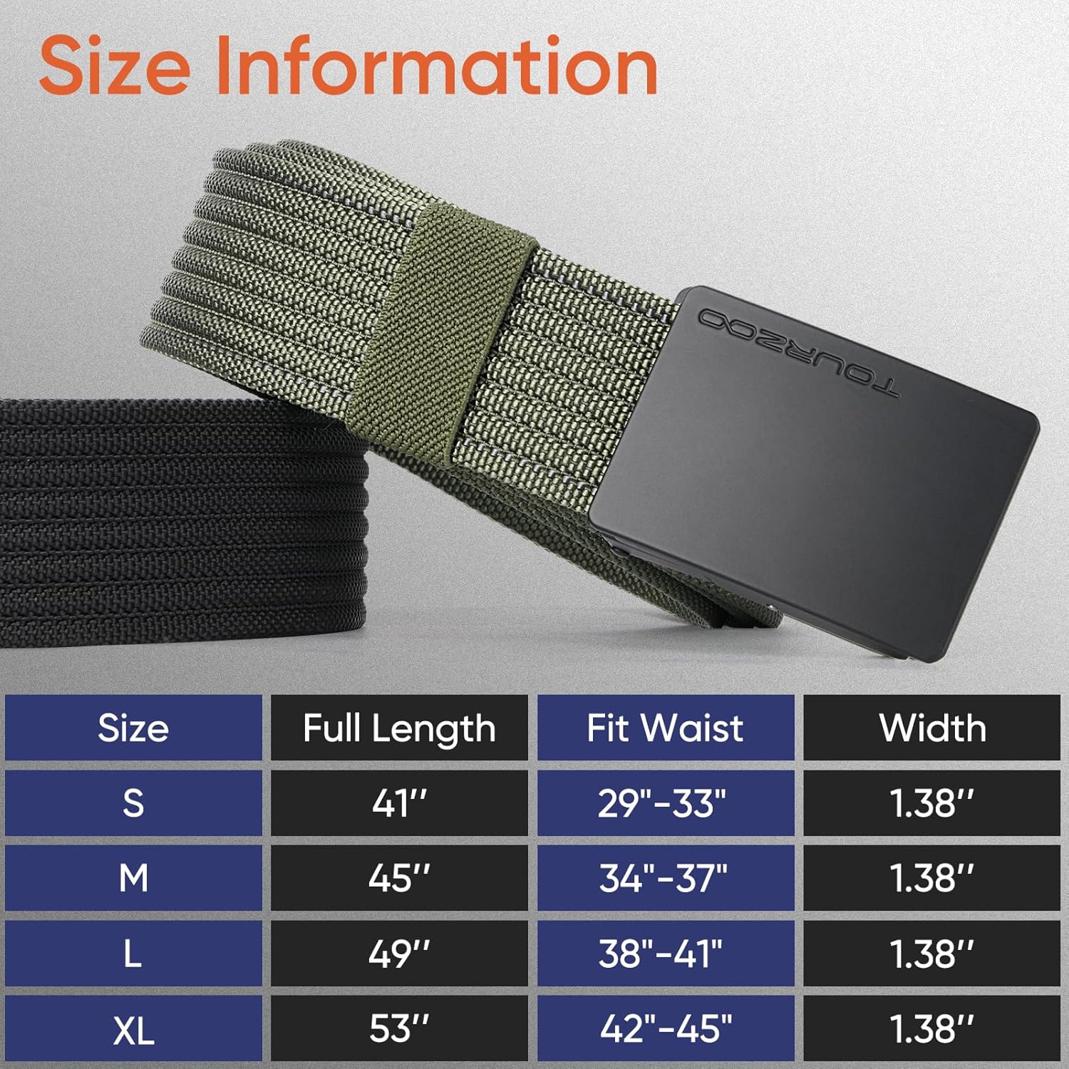 Nylon Military Tactical Belts for Men 1.5" No Holes Adjustable Webbing Canvas Belt for Hiking, Casual & Outdoor - Image 6