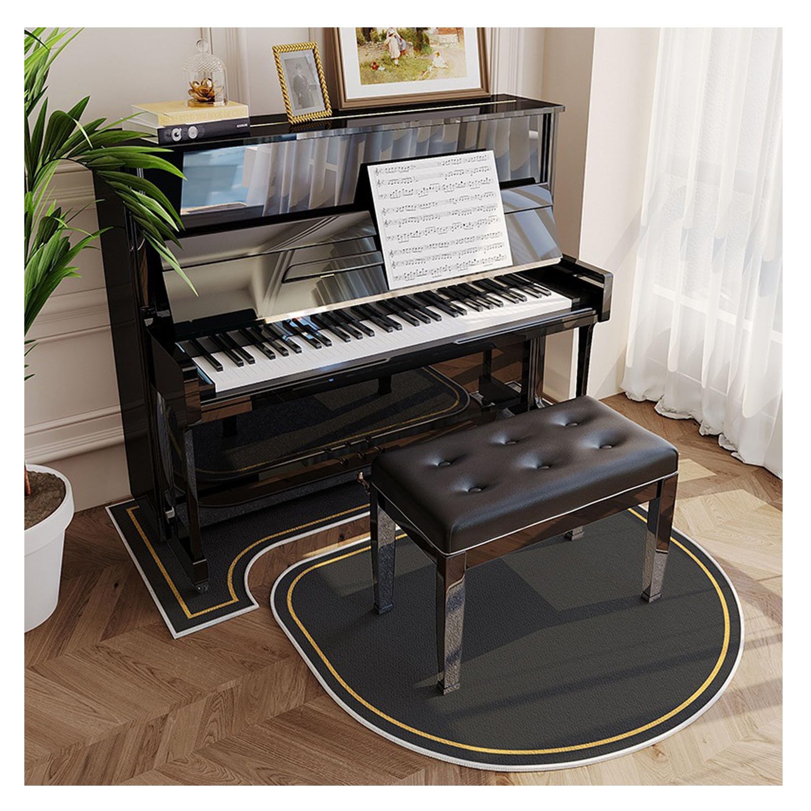 Tappetino antiscivolo fonoassorbente fonoassorbente Tappetino assorbente Tappeto fonoassorbente per pianoforte, Tappeto per pianoforte verticale Tappeto per pianoforte verticale O 70*160cm+110*110cm