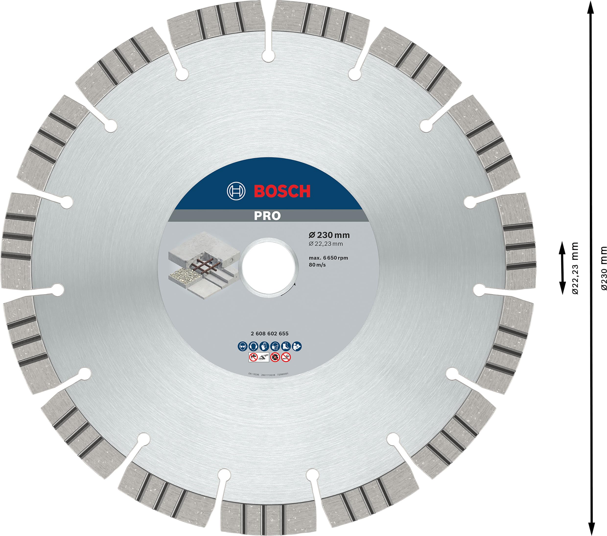 Bosch 2 608 602 655 - Disco de corte de diamante Best for Concrete - 230 x 22,23 x 2,4 x 15 mm (pack de 1)