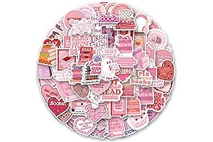 120 PCS Bookish Stickers, Pink Book Stickers for Kindle