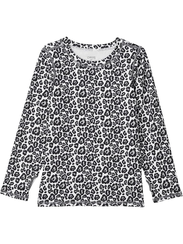 Animal Print Hot Chillys Micro-Elite Chamois Printed Crew Neck (Little Kids/Big Kids)