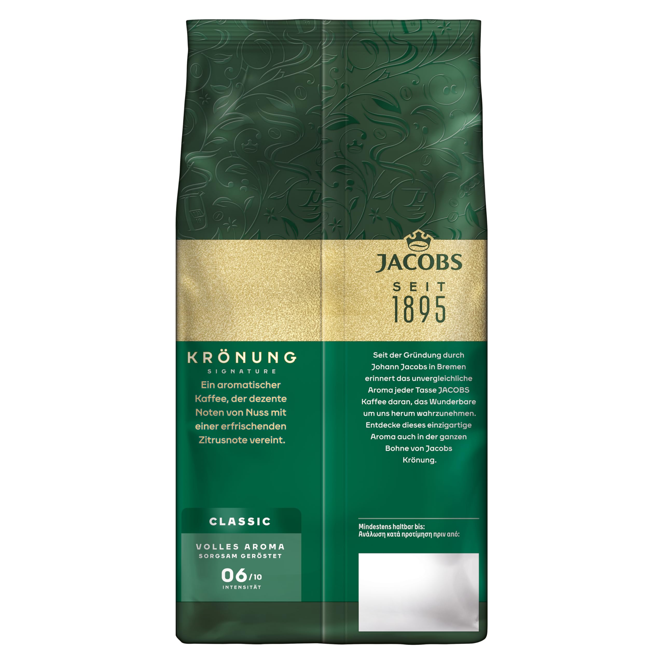 Jacobs Krönung Aroma-Bohnen Classic, Kaffee Ganze 12er Pack (12 x 500 g)