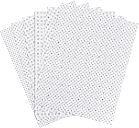 6pcs Plastic Mesh Canvas Sheets, 10 CT Clear Plastic Mesh