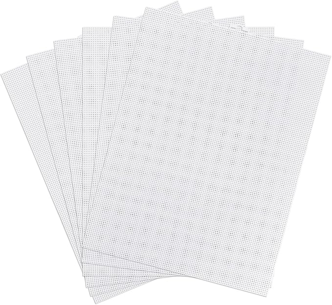 6pcs Plastic Mesh Canvas Sheets, 10 CT Clear Plastic Mesh