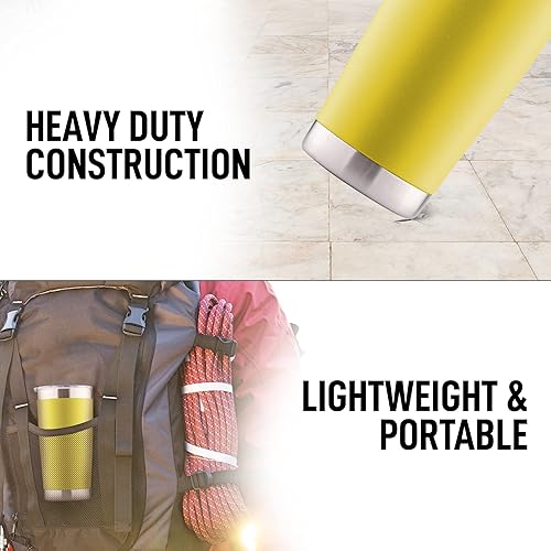 Miniatura 56 de Zulay - Taza de café aislada de 12 onzas con tapa, taza de campamento de acero inoxidable con asa, taza aislada al vacío de doble pared Duracoated