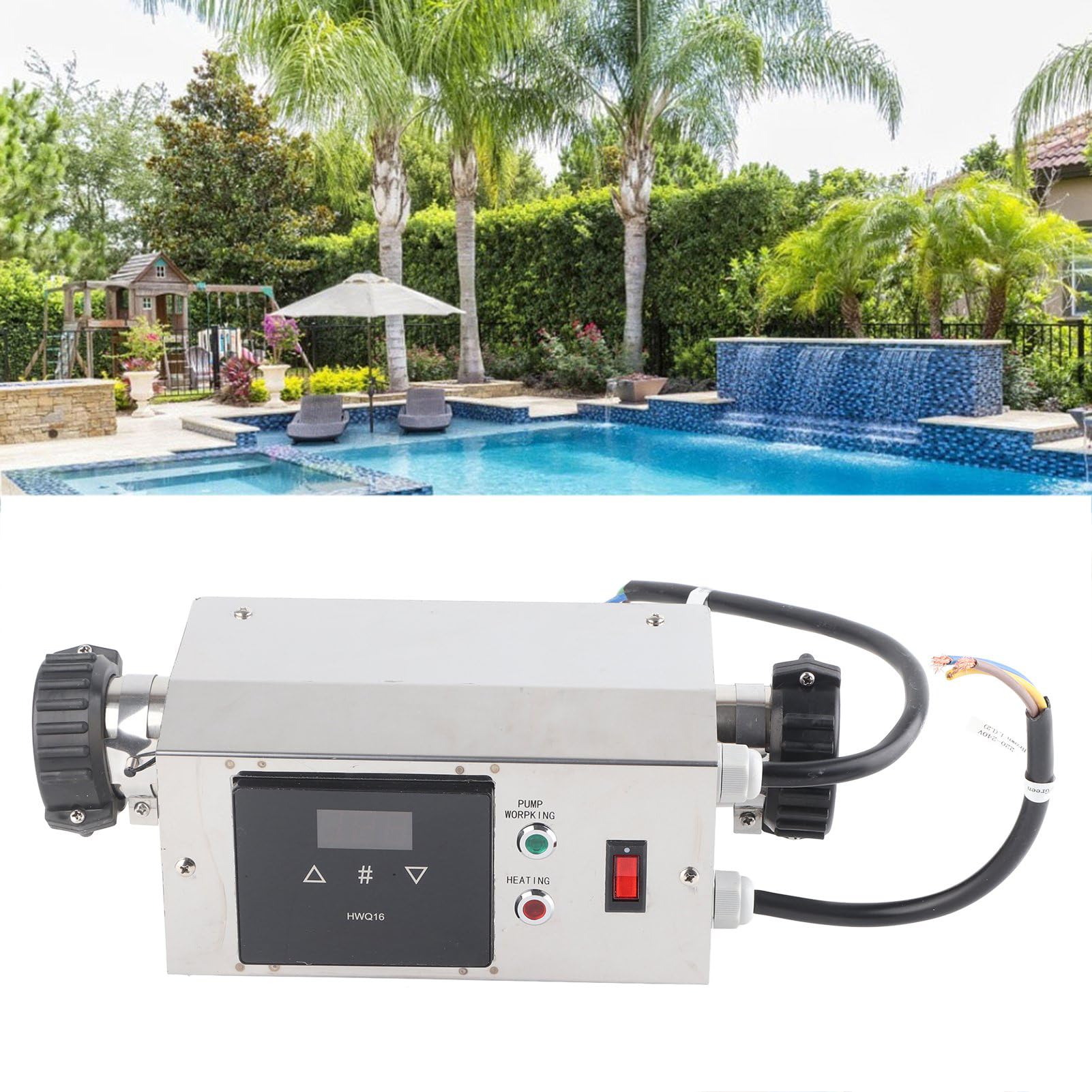 Termostato para Piscina, Controlador de Temperatura para Calentador de Piscina a Prueba de Agua de 2KW, termostato Digital para SPA para bañeras, Piscinas elevadas y enterradas