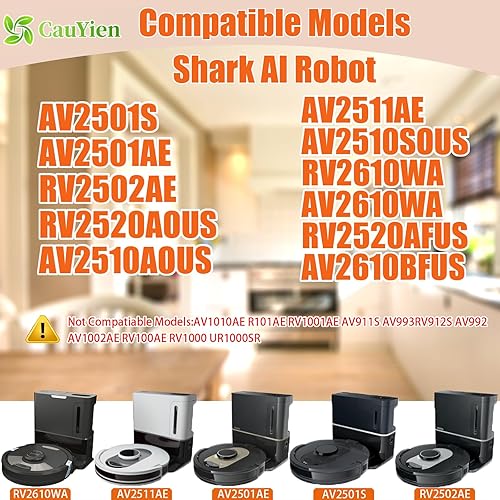 Miniatura 2 de Paquete de 26 accesorios de repuesto para aspiradora robot Shark AI AV2501S AV2501AE RV2502AE RV2520AOUS AV2510AOUS AV2511AE RV2610WA AV2610WA,