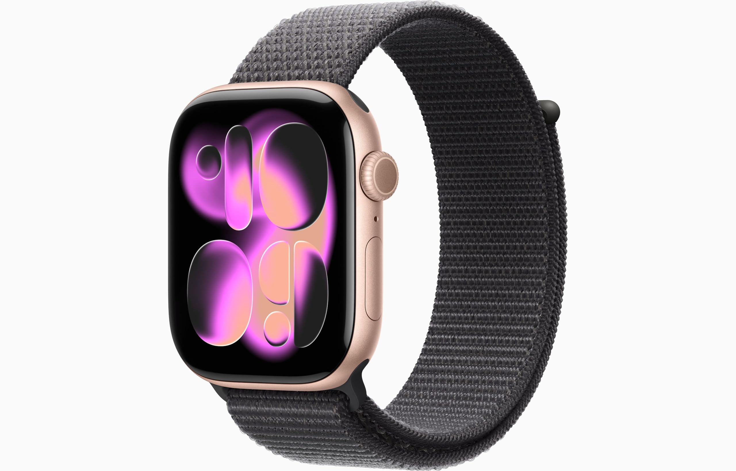 Apple Watch Series 11 [GPS, 46mm] Rose Gold Aluminum Case with Dark Gray Sport Loop Band, One Size (Renewed)