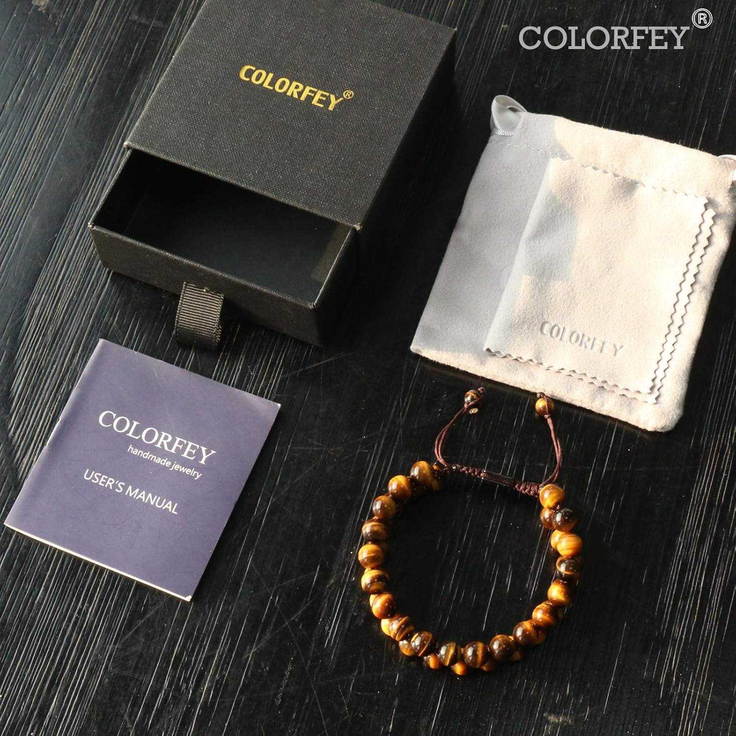 Mens Beaded Bracelet for Men - COLORFEY Authentic Tiger Eye Bracelets Handmade Obsidian Onyx Bead Bracelets 2Row, Natural Stone Protection Bracelet for Him 8mm Healing Crystal Christmas Gift for Him - Image 7