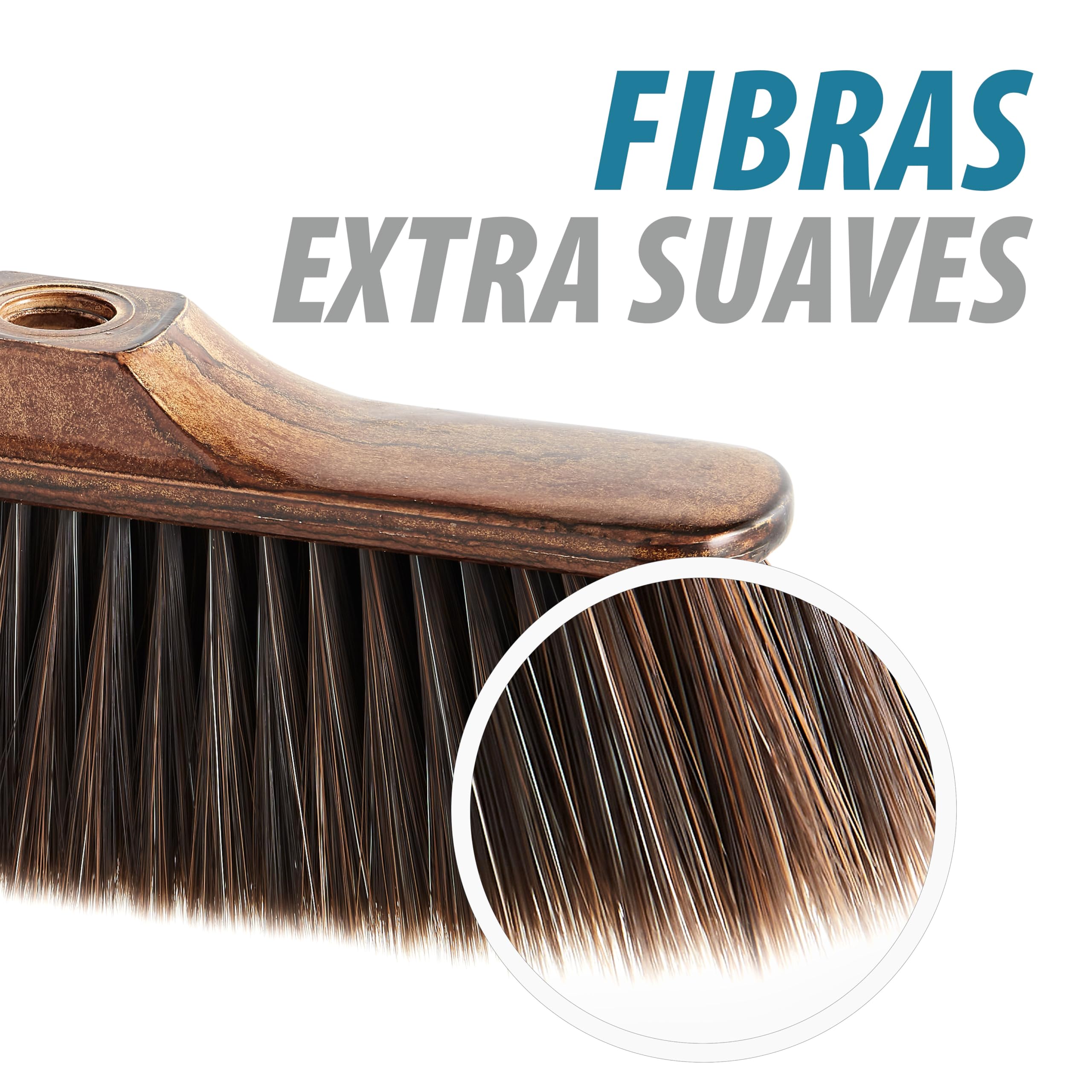 MAYA Scopa NATURE Legno Verniciato Fibre Extra Morbide per Pavimenti Delicati