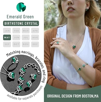 Leafael Gift Necklaces for Women, Infinity Love Birthstone Heart Crystal Pendant, Birthday Anniversary Jewelry for Wife, Mom, and Her, Silver Plated, 18 + 2 Adjustable Chain