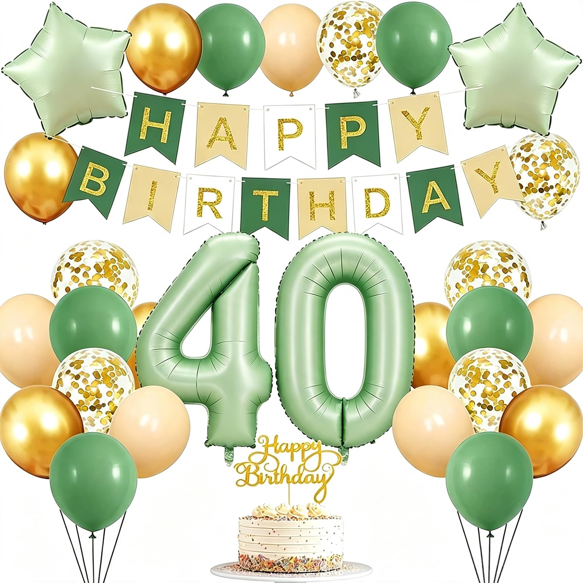 HGWOUY Birthday Decorations 40 Birthday Party Balloons Set Party Decor