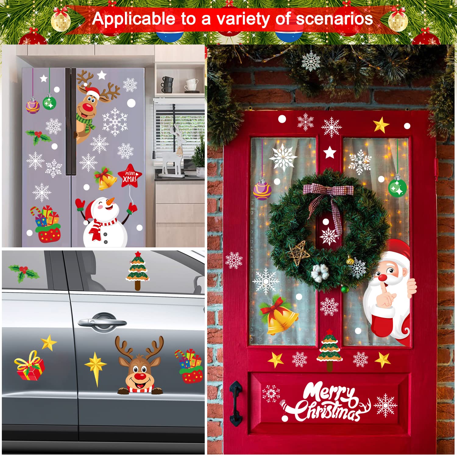 4 Stück Weihnachts-Fensteraufkleber, Doppelseitig Produktbild-Vorschau 10
