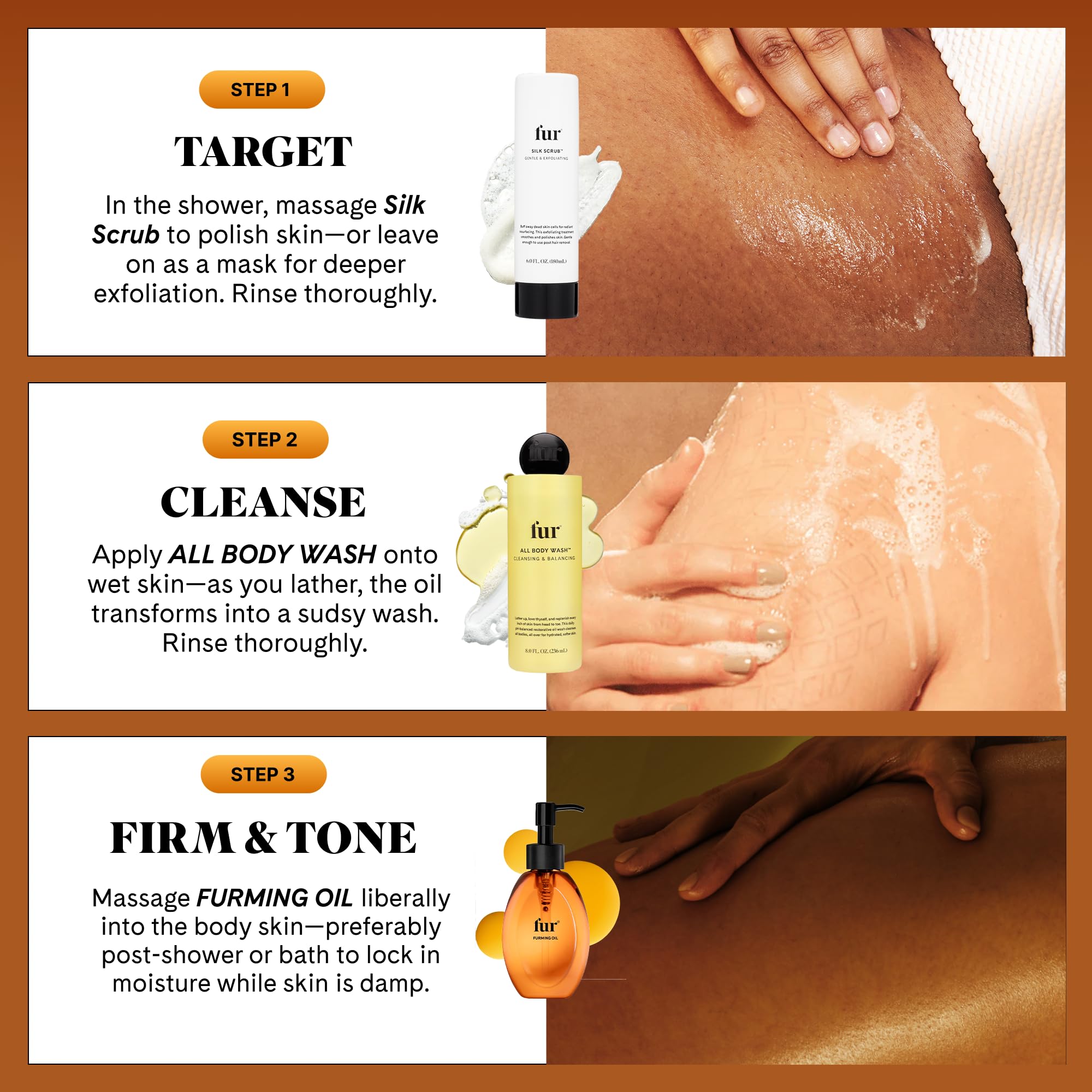 Fur Furming Oil Firming Body Oil with Bakuchiol Retinol Alternative, Hydrating Body Oil for Smoother, Firmer-Looking Skin, Lightweight Body Moisturizing Oil for Butt, Thighs & Body