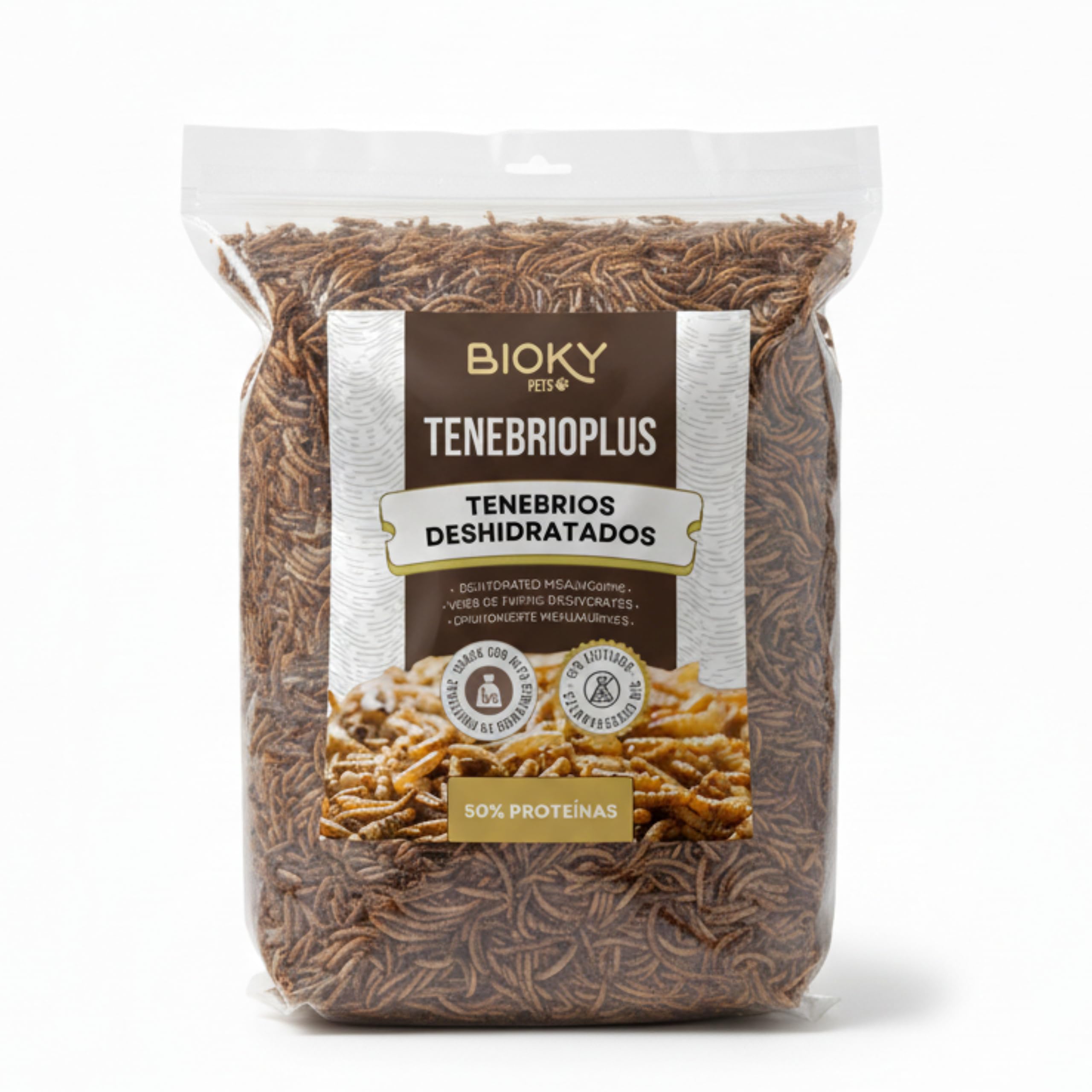 Dehydrierte Mehlwürmer, 10 l, Dehydriert – Würmer für Vögel, Reptilien und Nagetiere – Futter für Schildkröten und alle Arten von Tieren – Insekten für Hühner + 50 % Protein