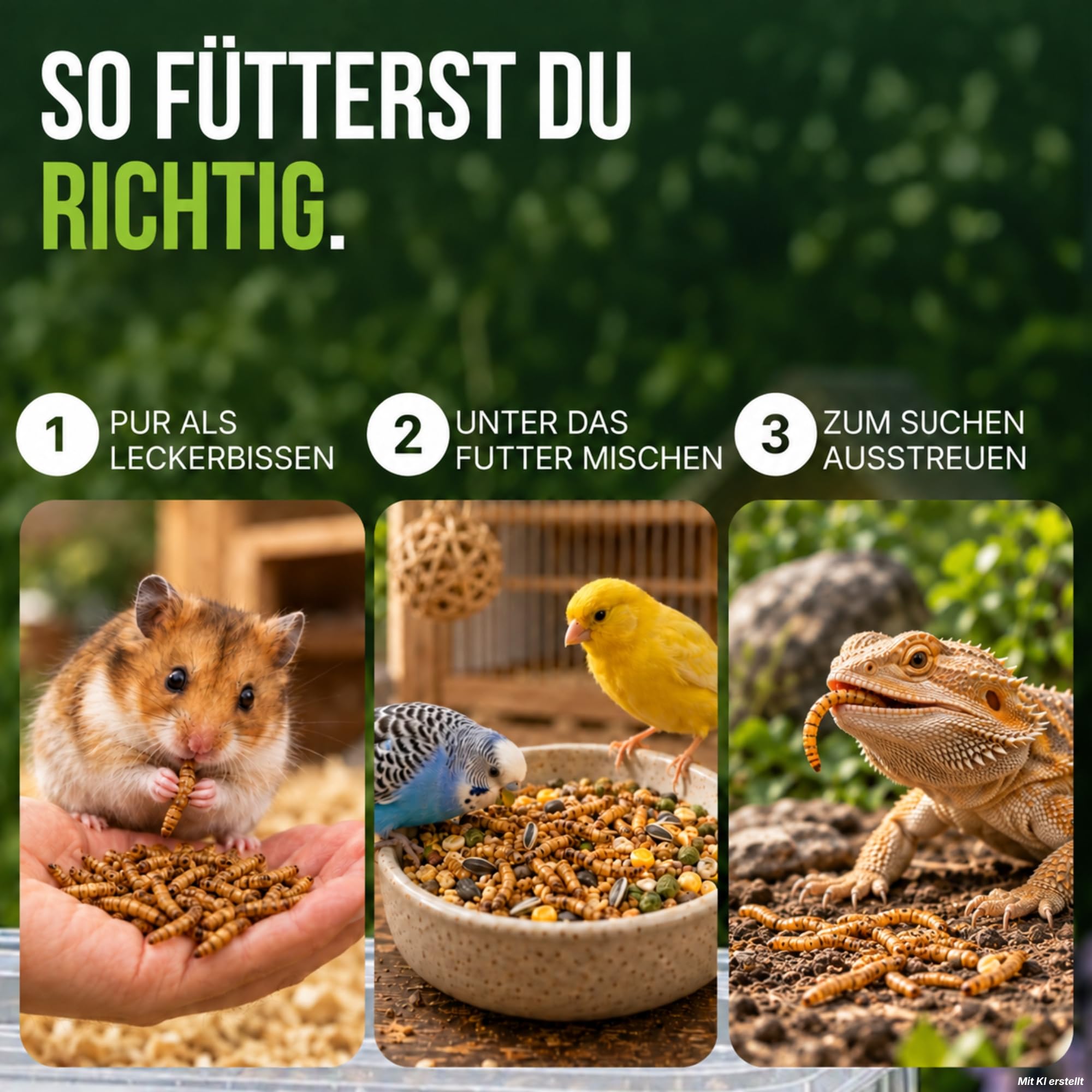 TerraUno Mehlwürmer Getrocknet 4,5 Kg, Insektensnack für Heimtiere & Vögel