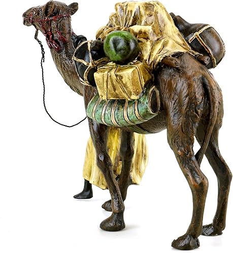 Miniatura 4 de Arabian Guerrero con camelloStampedpintado a manode bronce escultura para la venta Beduino de VienaWiener Bronce