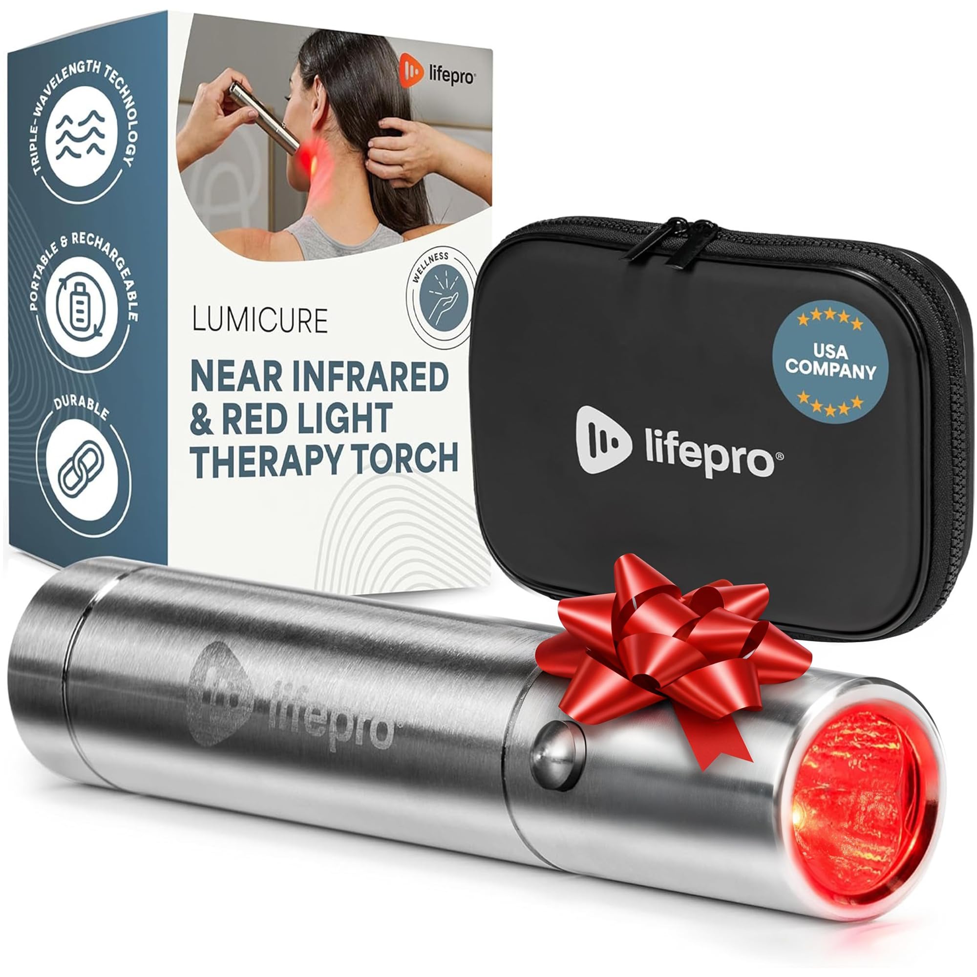 LifePro Infrared & Red Light Therapy for Body Joints & Muscles Pain Relief, Portable Red Light Therapy Device, Near Infrared Light Therapy for Body & Face Reduce Inflammation - Use 3 wavelengths