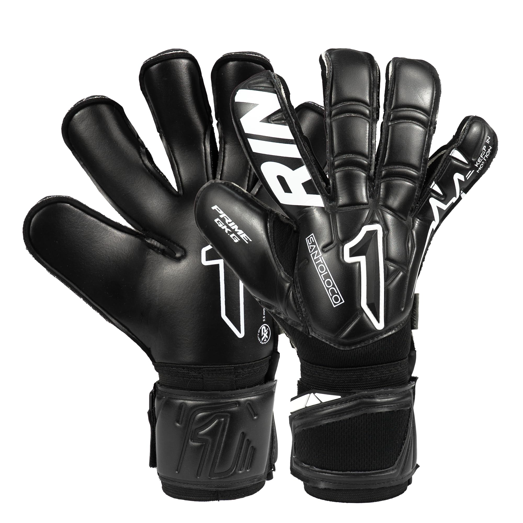 Rinat Santoloco Prime Adult Goalkeeper Gloves, Black, Size 8