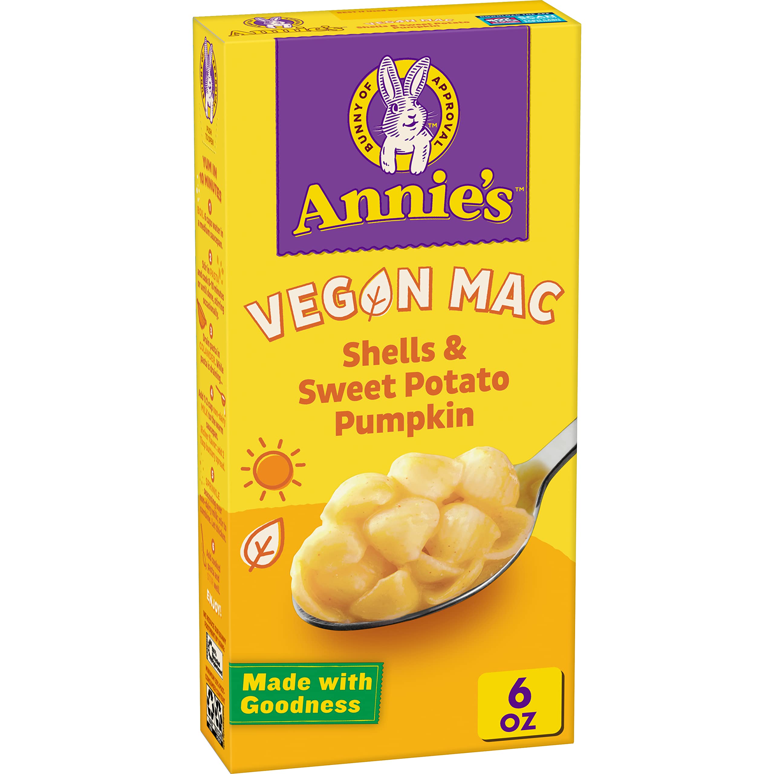 Annie's Organic Vegan Mac, Shells and Sweet Potato Pumpkin, 6 oz
