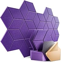 Vista 142 de paquete de 12 paneles acústicos autoadhesivos de alta densidad, paneles de espuma insonorizantes de 12 x 10 x 25/64 de pulgada, elegantes paneles