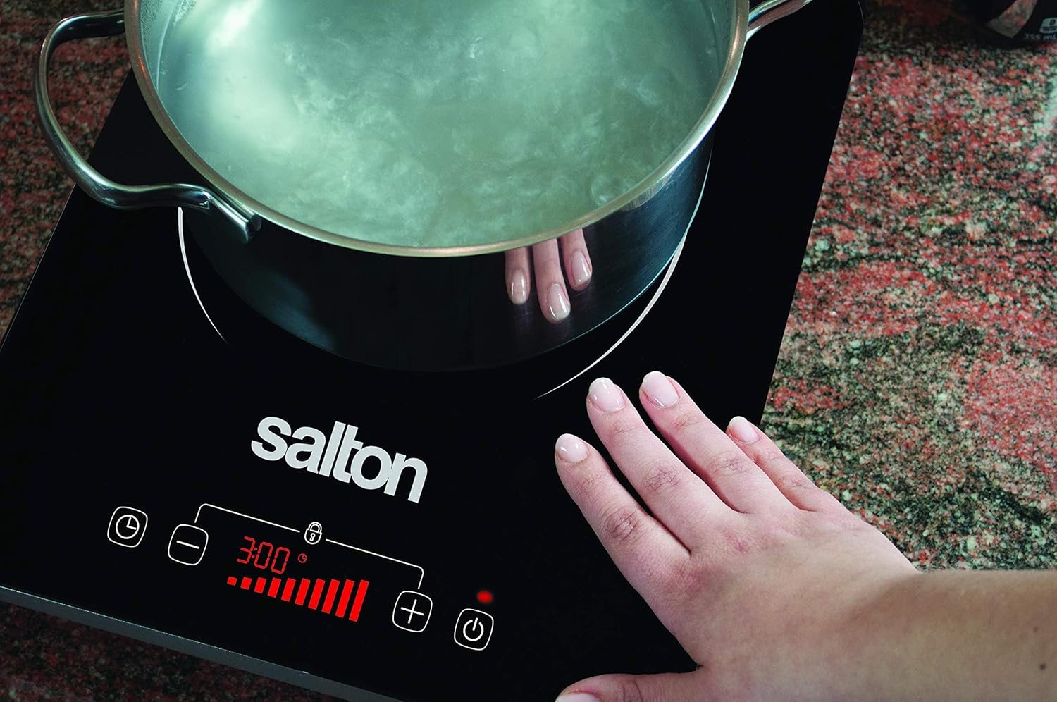 Salton Portable Double Induction Cooktop, Black