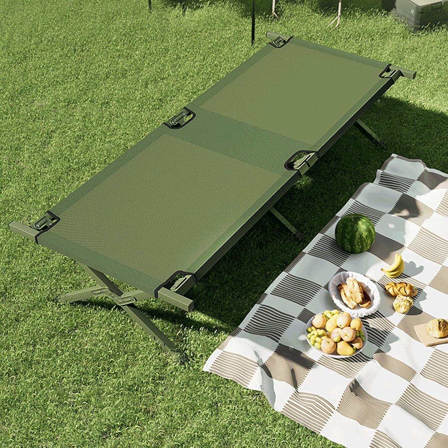 Campingbedje voor volwassenen Opvouwbaar campingbed Ademend opvouwbaar bed Oxford stoffen reiskampbedjes Lichtgewicht logeerbed