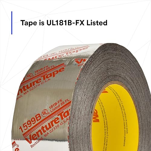 Miniatura 5 de 3M Venture Tape UL181B-FX Cinta adhesiva de polipropileno 1599B, plata, 1.890 in x 359.9 ft, 3 mil, 24 rollos por caja