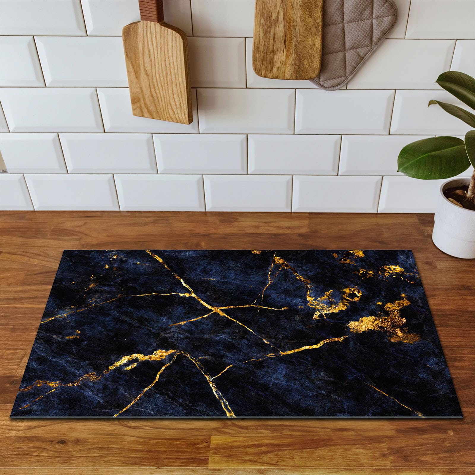 Tapa para placa de induccion - Placa protectora vitroceramica 80x52 cm - oro - mármol