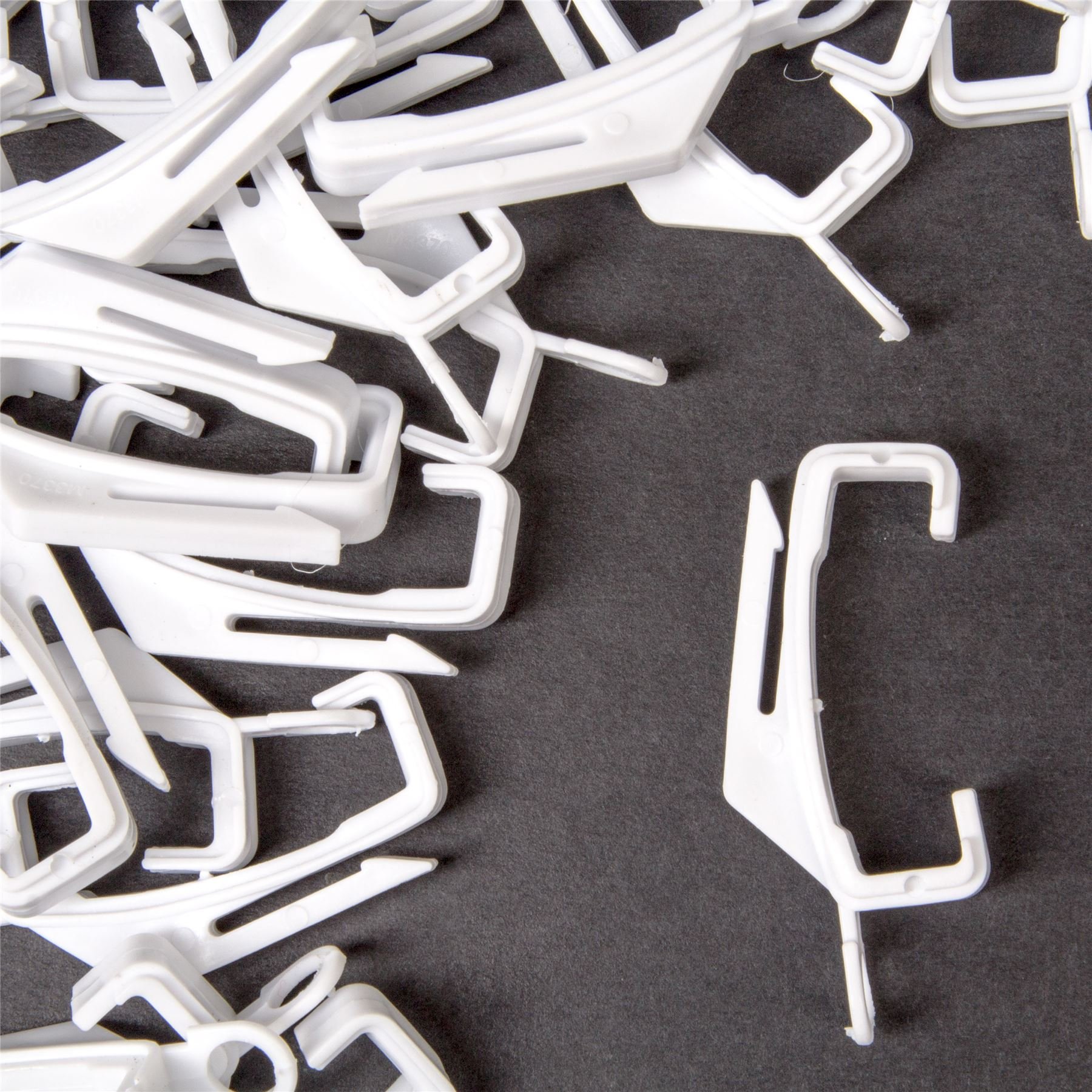 White Hinge White 30X Curtain Extra Valance Track Gliders - Plastic Track/Rail Hooks