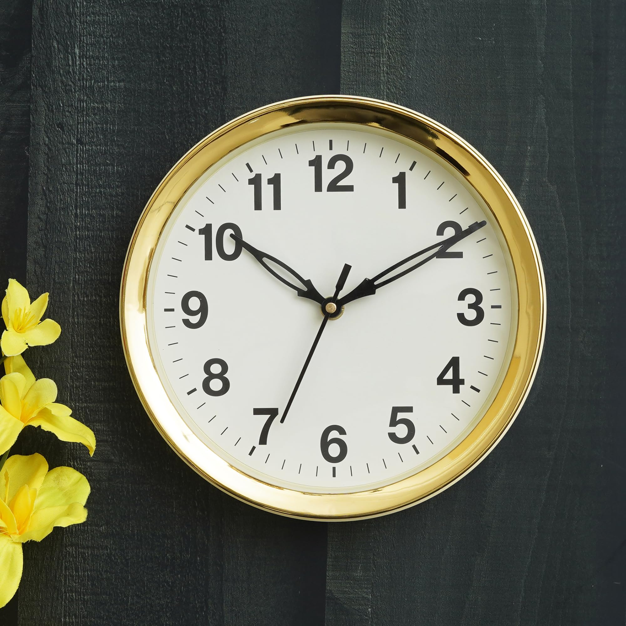Webelkart Antique Plastic Wall Clock for Home and Office Decor/Office Wall Clocks/Wall Clock for Living Room/Diwali Decorations Items (Noiseless, 8 Inches (Gold) (B0CHP8QKWW) Amazon Price History, Amazon Price Tracker