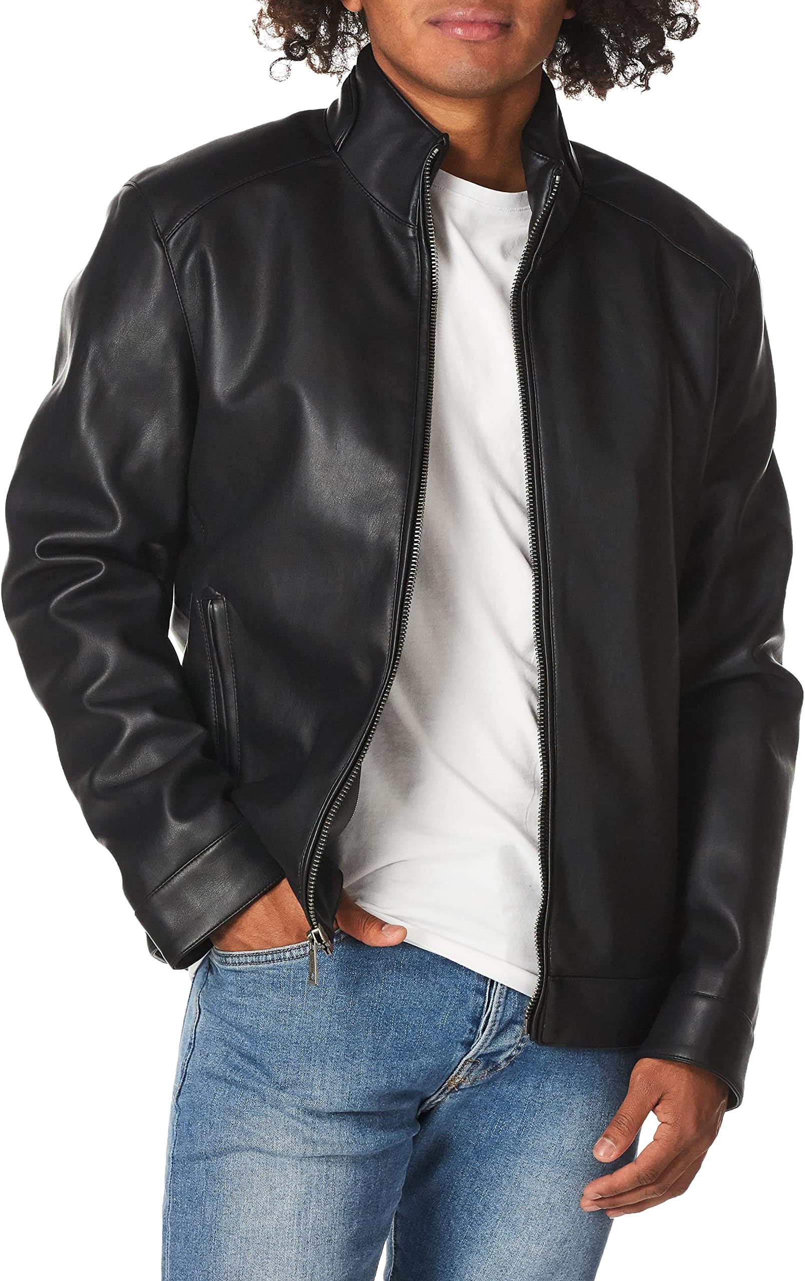 Cole Haan Signature Men's Nylon Quilted Jacket with Corduroy Trim