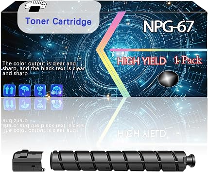Compatible for Canon NPG-67 Replacement Toner Cartridge Used with imageRUNNER Advance C3020 C3320L C3530 C3525 C3520 C3330 3325 3320 Printers, High Production Multiple Options 1 Pack Black