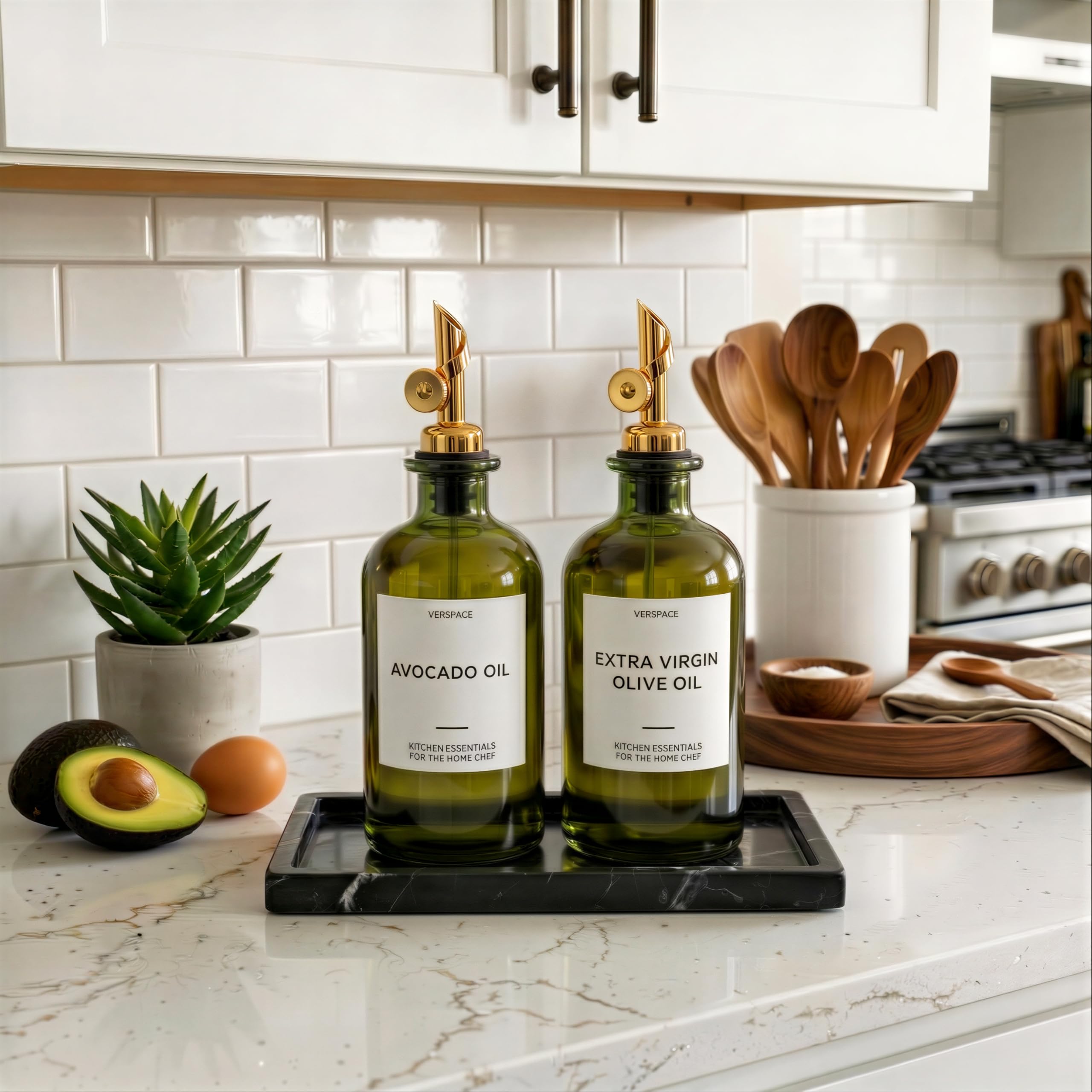 Amazon.com: Verspace UV-Protected Green Glass Olive Oil Dispenser