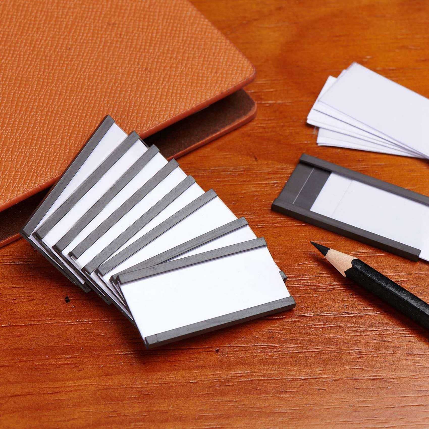 250 Pièces Séries Porte-étiquettes Magnétiques avec Porte-Cartes de Données Magnétiques avec Protecteurs en Plastique Transparent pour étagère en Métal (1 x 2 Pouces)