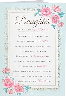 Piccadilly Greetings Regal Publishing Heartfelt Wishes Sentimental Birthday Card Daughter -,white - 9 x 6 inches