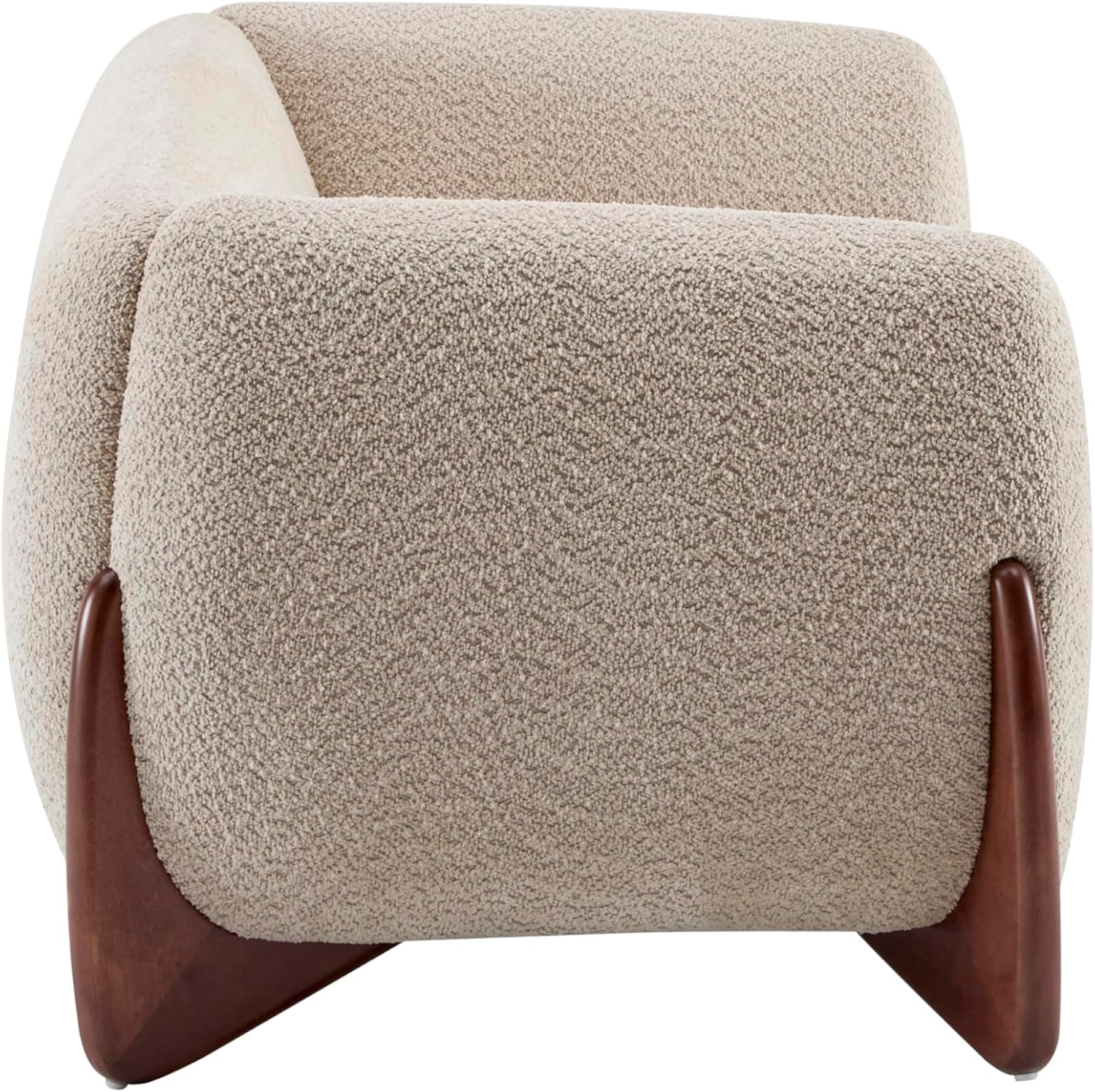 Christopher Knight Home Alma 63" Boucle Loveseat with Wood Legs, 2 Seater Sofa Couches for Living Room, Upholstered Couch Chair, Soft Seating Lounge Sofa Chair, Cozy Loveseat with Armrest, Almond
