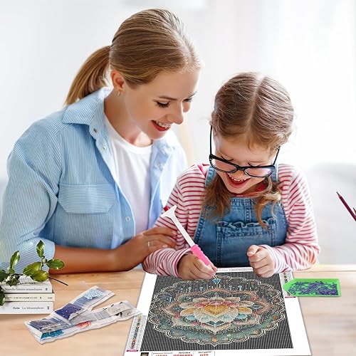 Miniatura 4 de SENQAO Kits de pintura de diamantes para adultos, mandala DIY 5D, kits de arte de diamantes para niños, puntos de diamante para adultos, kits de