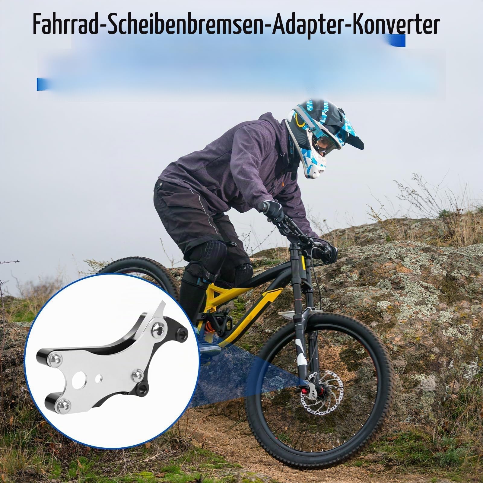 Fahrrad Scheibenbremse Adapter Konverter, CNC Aluminium Legierung Fahrradscheibenbremse Adapter Konverter Umbau Fahrrad Upgrade Zubehör Fahrradbremsen Umrüstung Bremshalterunge für BMX Mountainbike Sport & Freizeit