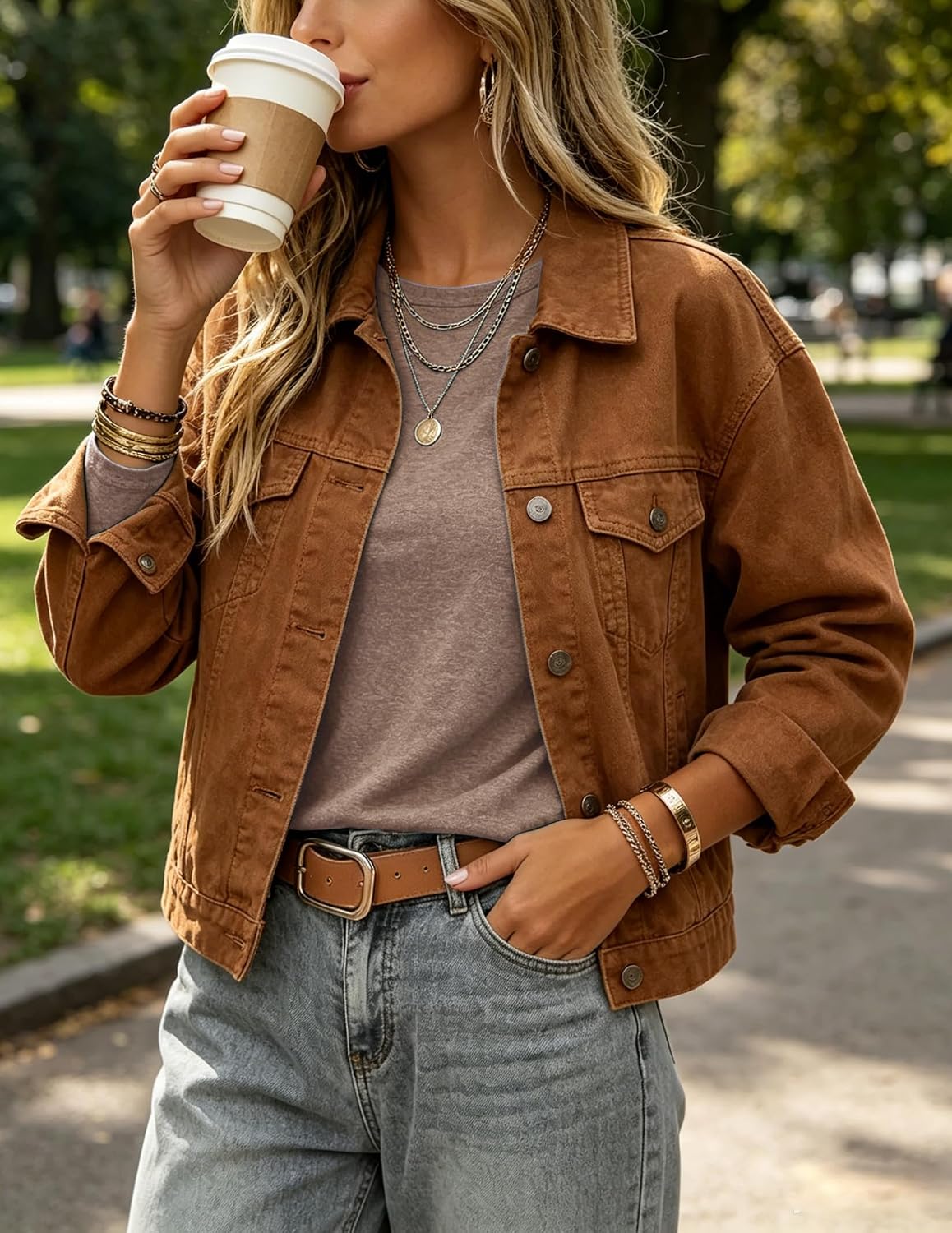 Zeagoo Women's Casual Shirts Long Sleeve Tops Crewneck Tshirts Fall Clothes image 5