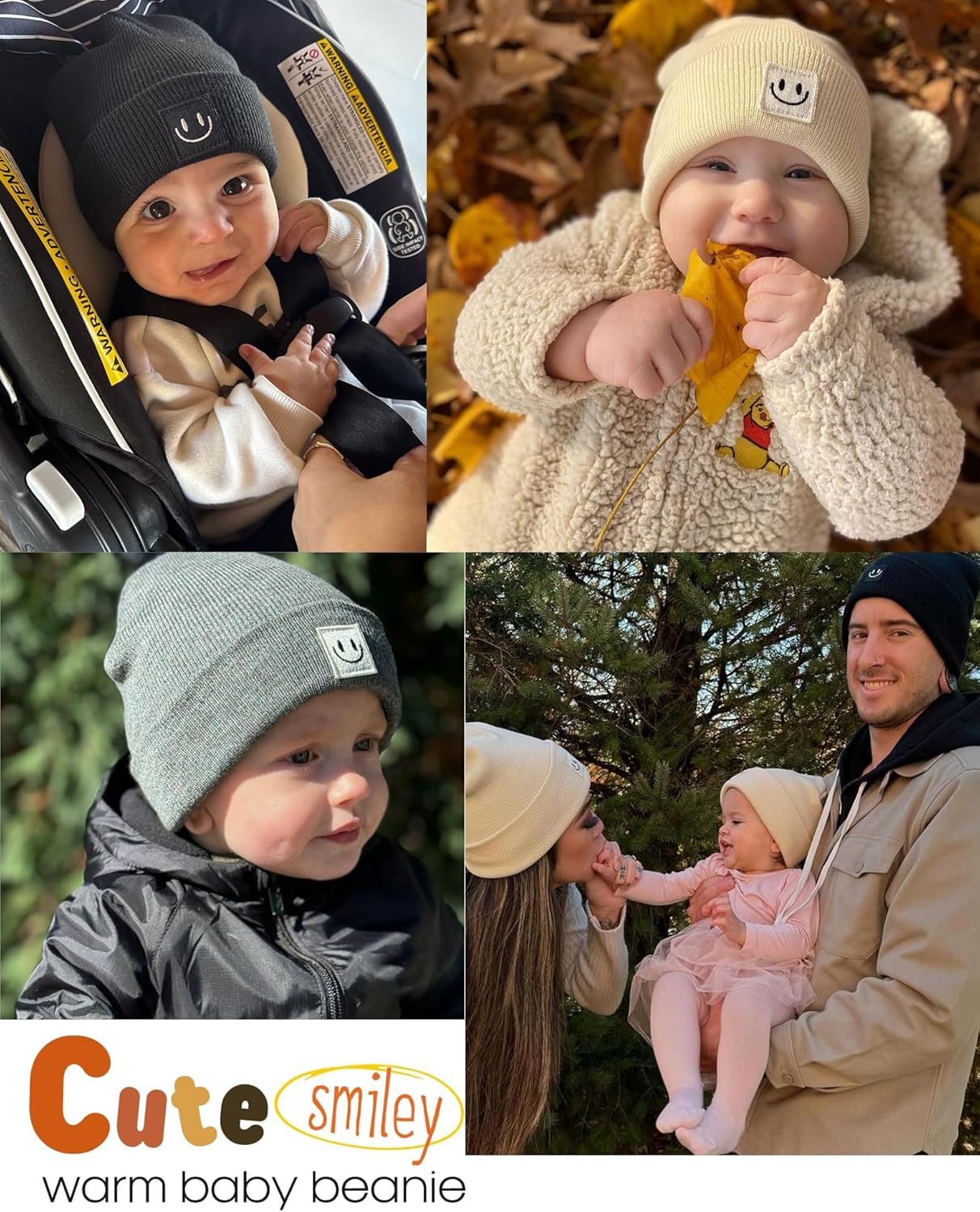 FURTALK Baby Toddler Winter Hat 3 Packs Baby Beanie Toddler Beanie Boys Girls Fleece Lined Kids Warm Knit Hats - Image 3