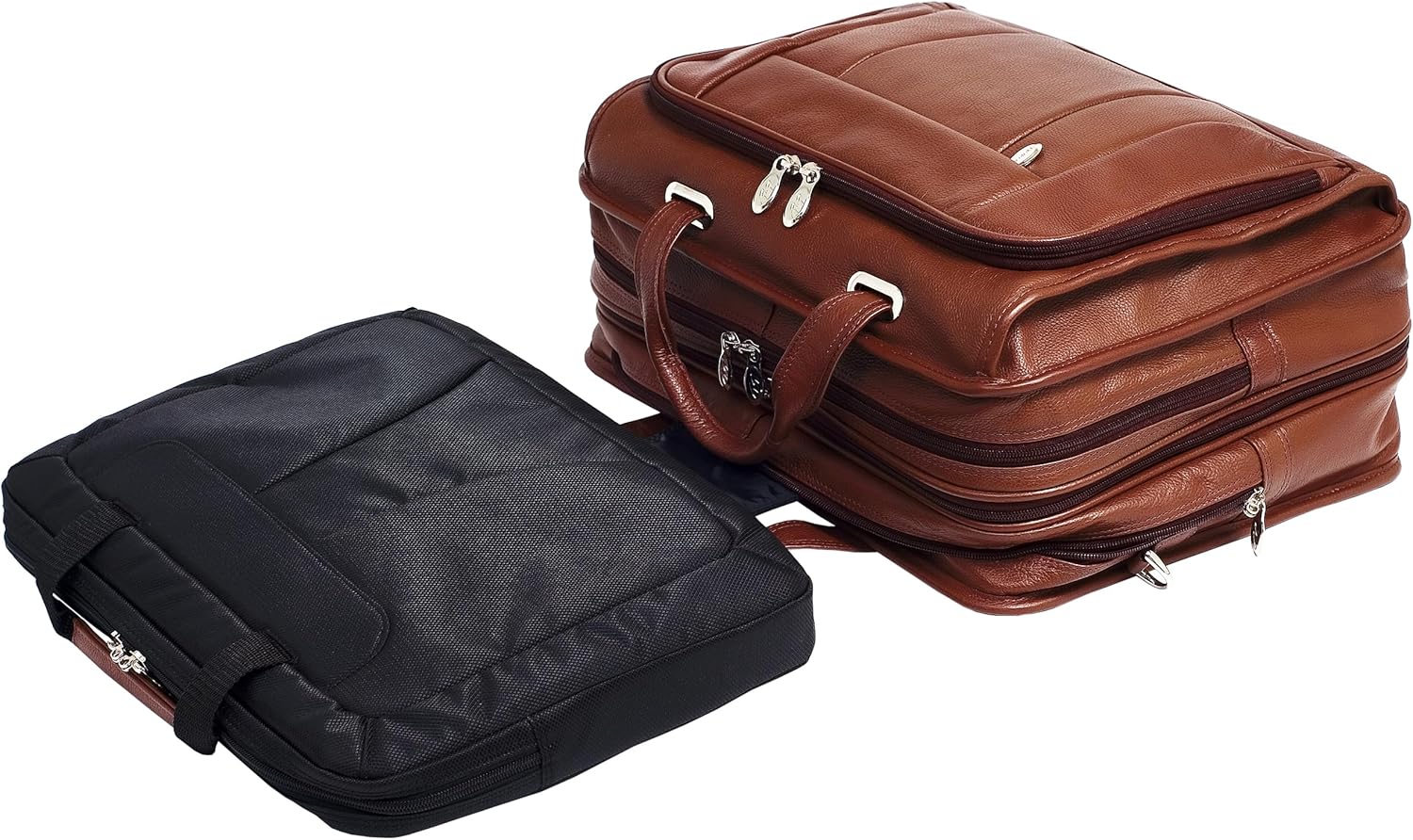 McKLEIN 15" Leather Fly-Through Checkpoint-Friendly Laptop Briefcase- RIVER WEST
