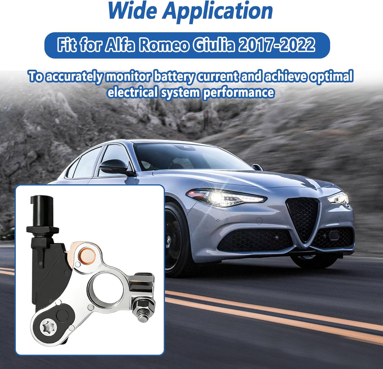 Battery Current Sensor Assy Plug Connector Fit for Alfa Romeo Giulia 2017-2022 Replace 50548044 50546498