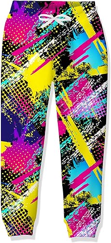 uideazone 6-13T - Pantalones deportivos divertidos con gráficos en 3D para niños, pantalones deportivos para deporte, gimnasio, casual
