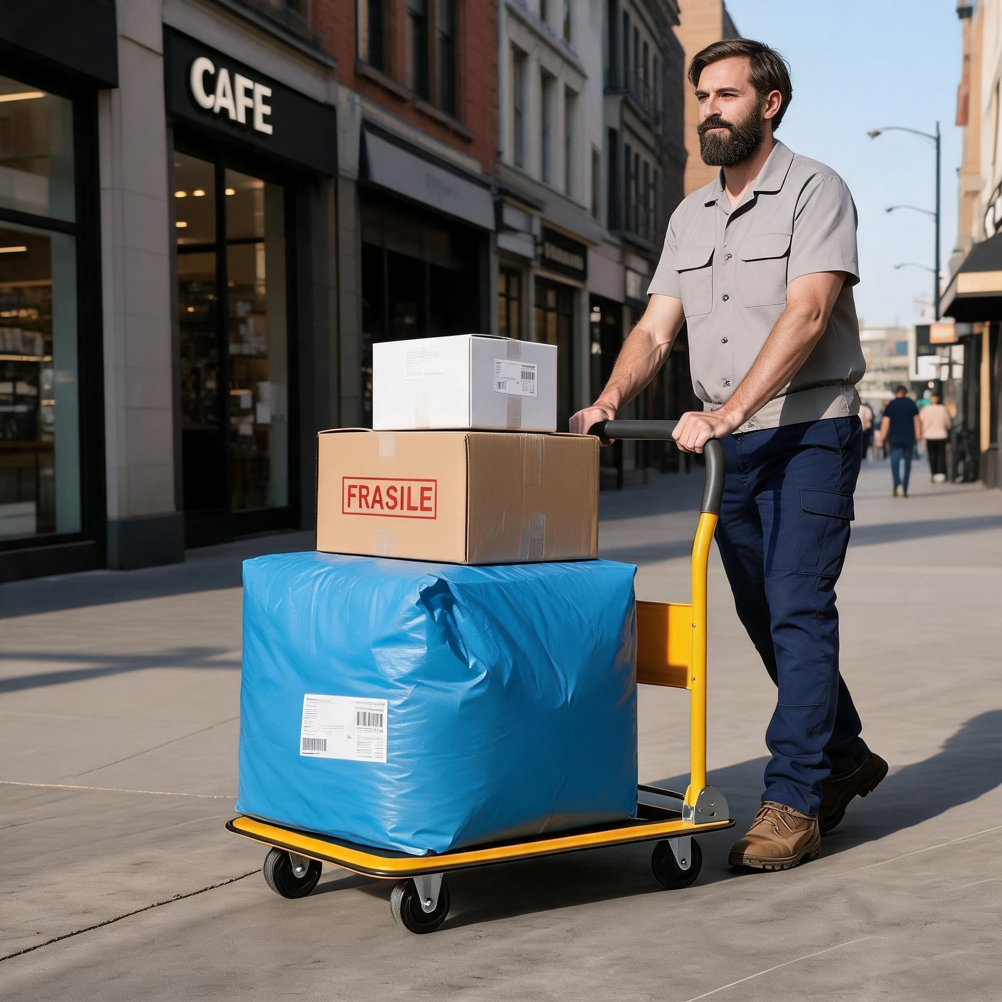 Garvee Chariot Transport Pliable 200kg – Plateforme 73x47cm, roulettes