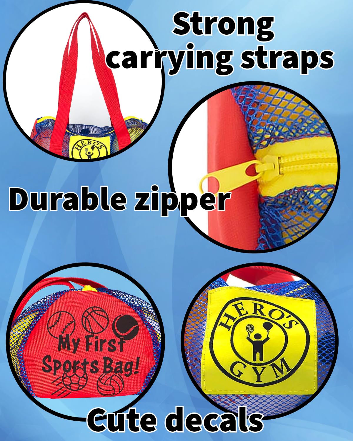 ¡My First Sports Bag! Paquete de 6 bolas de espuma de 3.5 pulgadas con bolsa de gimnasio, niños y niños pequeños a partir de 3 años, pelotas deportivas para niños pequeños 3